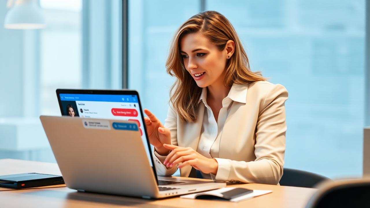 Salesperson rehearsing a B2B client conversation using an AI-powered sales practice platform