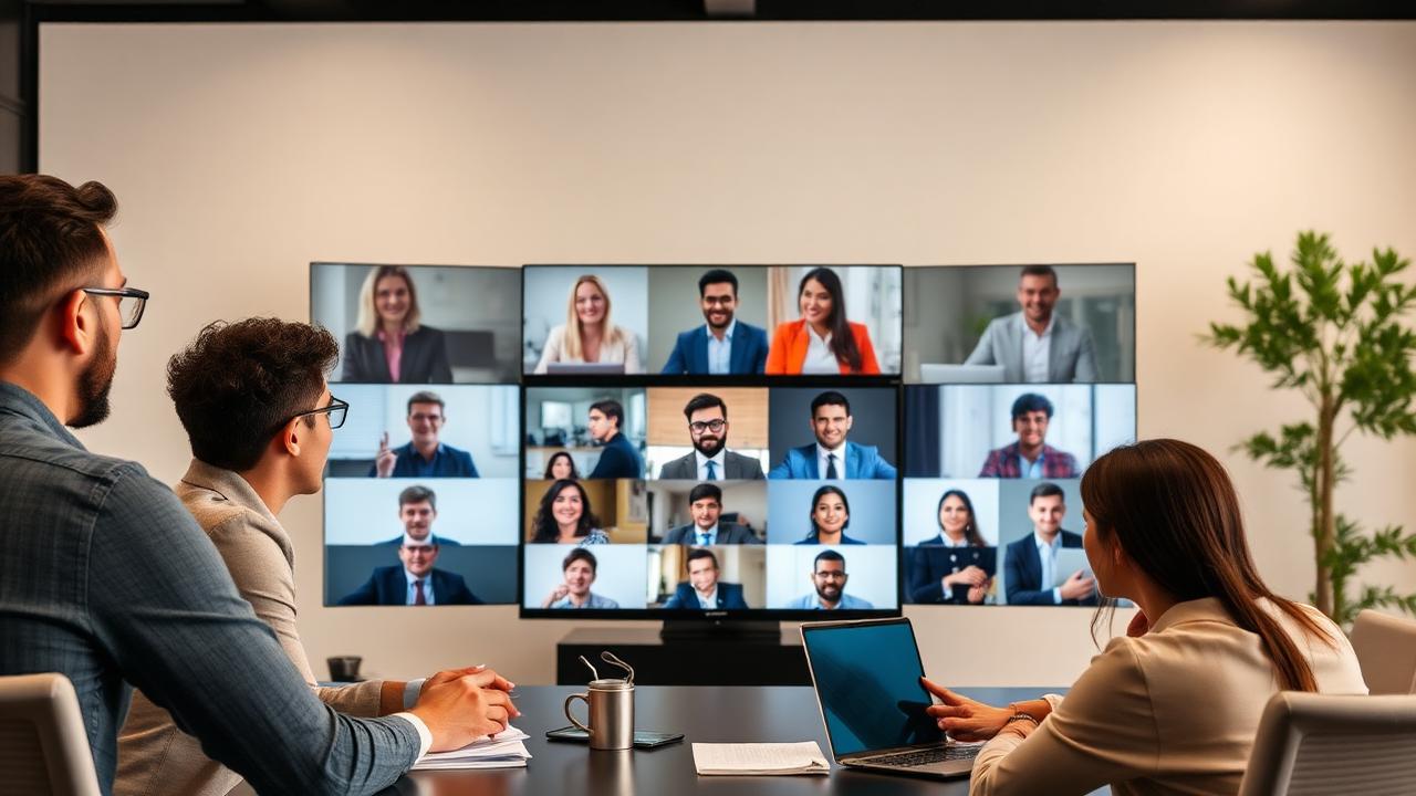 Modern sales team using a hybrid learning model combining classroom training, coaching and AI practice