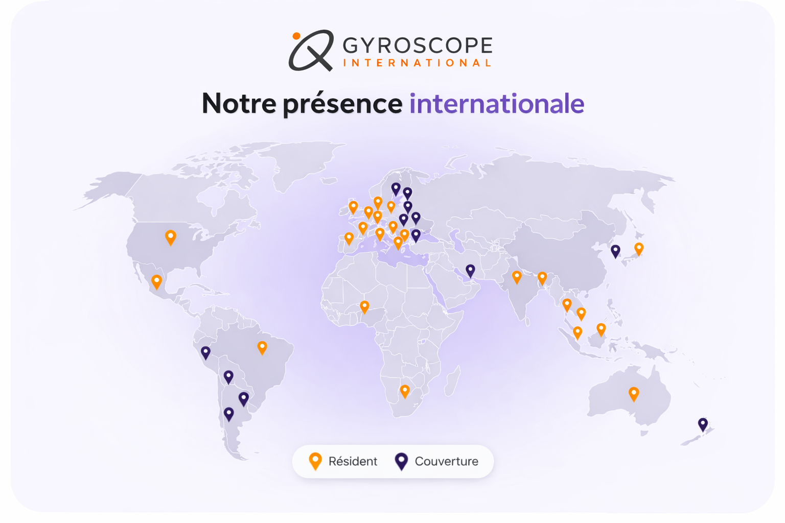 Gyroscope International — présence dans plus de 42 pays