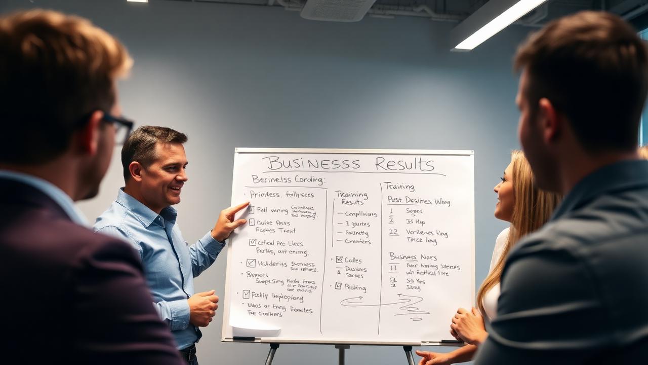 Business executive examining the gap between sales training investment and actual sales results