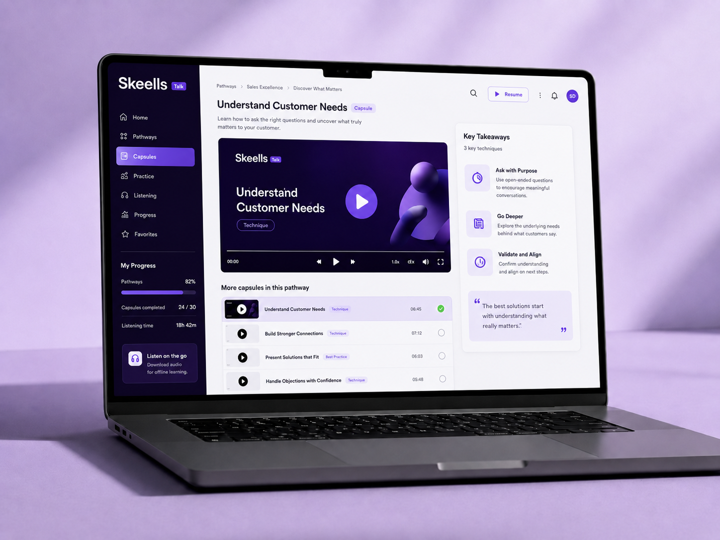 Skeells Talk interface
